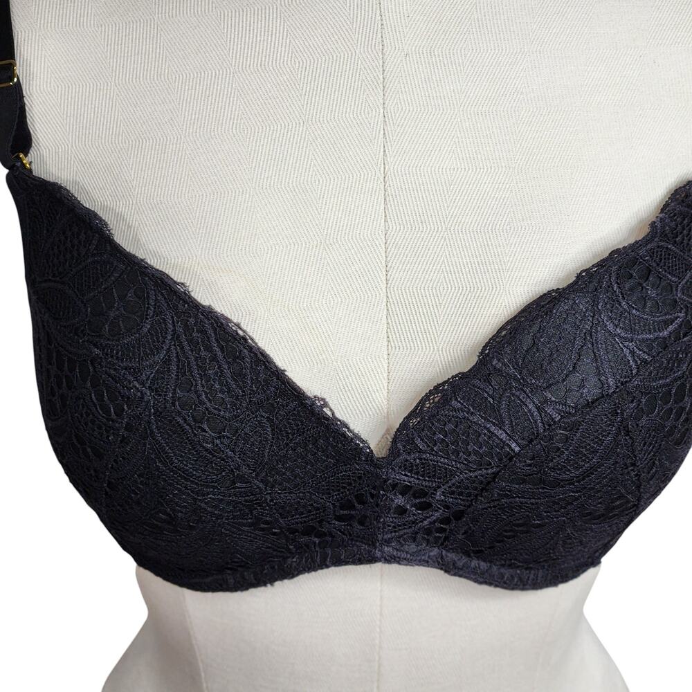 Lively Lace No Wire Push Up Convertible Strap Bra‎ Size 34DD Black - Picture 3 of 8